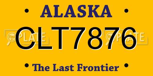 CLT7876 Alaska License Plate