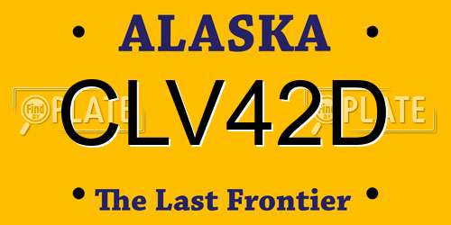 CLV42D Alaska License Plate