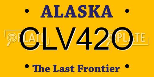 CLV42O Alaska License Plate
