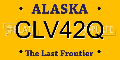 CLV42Q Alaska License Plate