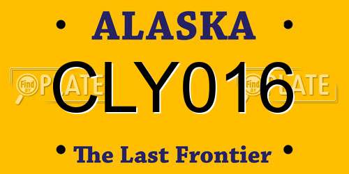 CLY016 Alaska License Plate