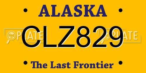 CLZ829 Alaska License Plate