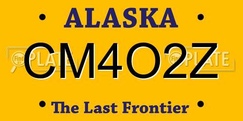 CM4O2Z Alaska License Plate
