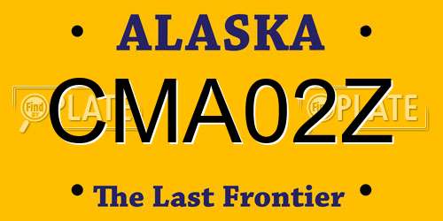 CMA02Z Alaska License Plate