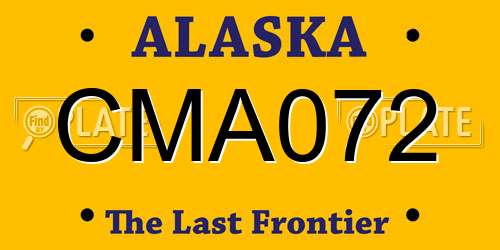 CMA072 Alaska License Plate
