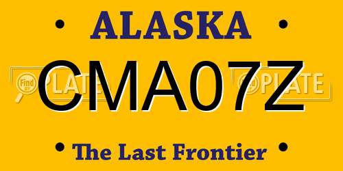 CMA07Z Alaska License Plate