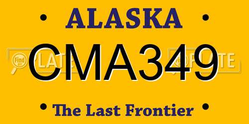 CMA349 Alaska License Plate