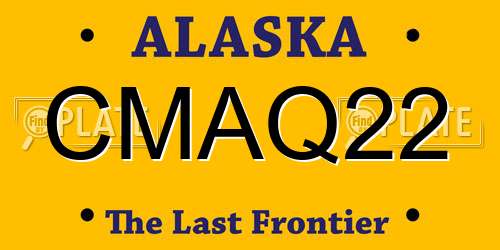 CMAQ22 Alaska License Plate
