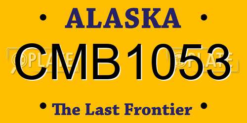 CMB1053 Alaska License Plate