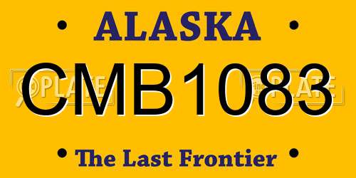 CMB1083 Alaska License Plate