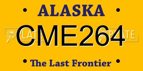 CME264 Alaska License Plate