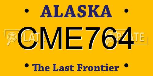 CME764 Alaska License Plate