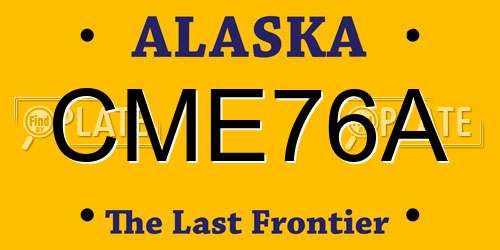 CME76A Alaska License Plate