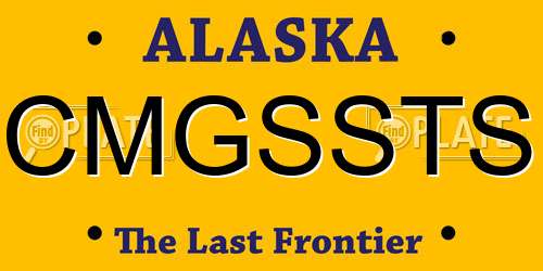 CMGSSTS Alaska License Plate