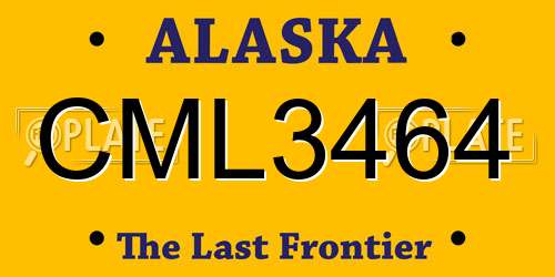 CML3464 Alaska License Plate