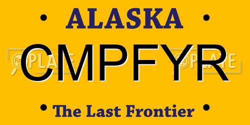 CMPFYR Alaska License Plate