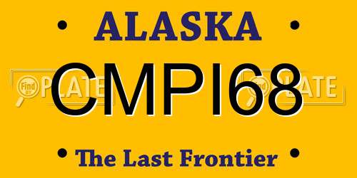 CMPI68 Alaska License Plate