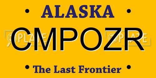 CMPOZR Alaska License Plate