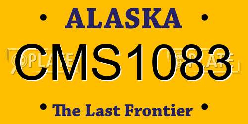 CMS1083 Alaska License Plate