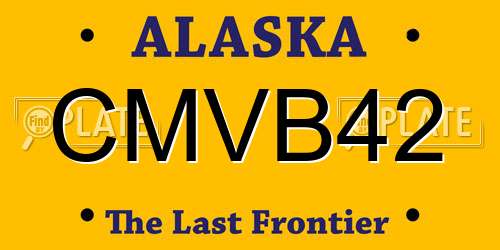 CMVB42 Alaska License Plate