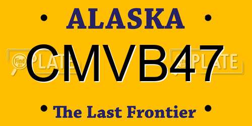 CMVB47 Alaska License Plate