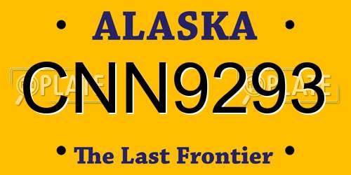 CNN9293 Alaska License Plate