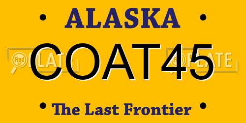 COAT45 Alaska License Plate
