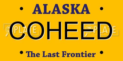 COHEED Alaska License Plate