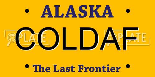 COLDAF Alaska License Plate
