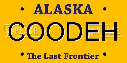 COODEH Alaska License Plate