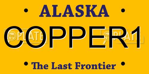 COPPER1 Alaska License Plate