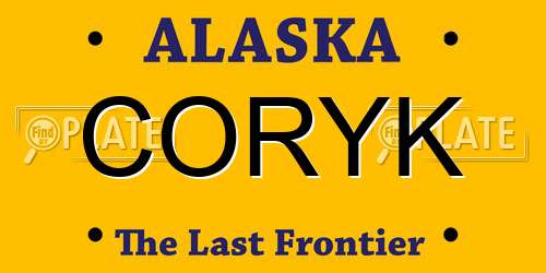 CORYK Alaska License Plate