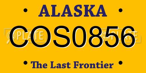 COS0856 Alaska License Plate