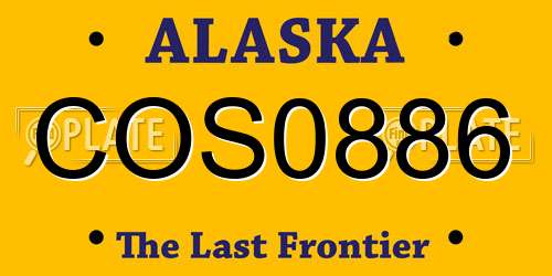 COS0886 Alaska License Plate