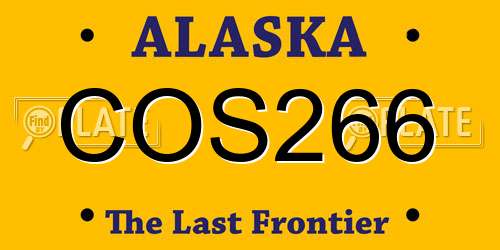 COS266 Alaska License Plate
