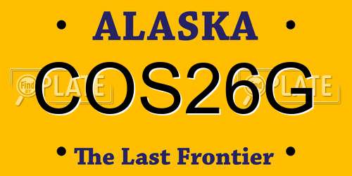 COS26G Alaska License Plate