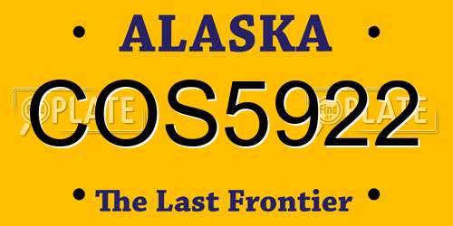 COS5922 Alaska License Plate