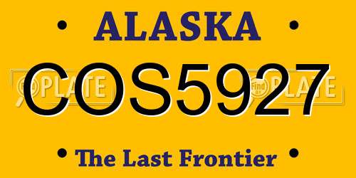 COS5927 Alaska License Plate