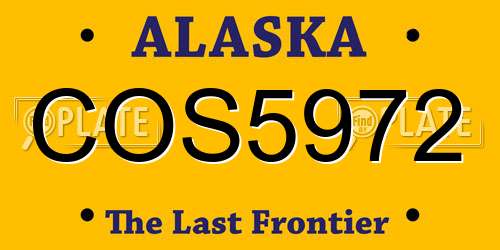 COS5972 Alaska License Plate
