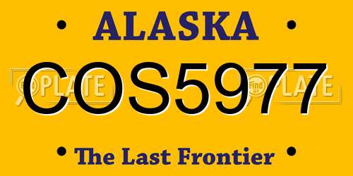 COS5977 Alaska License Plate