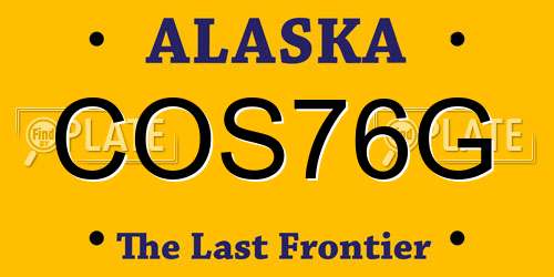COS76G Alaska License Plate