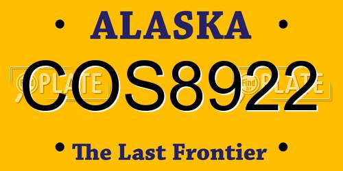 COS8922 Alaska License Plate
