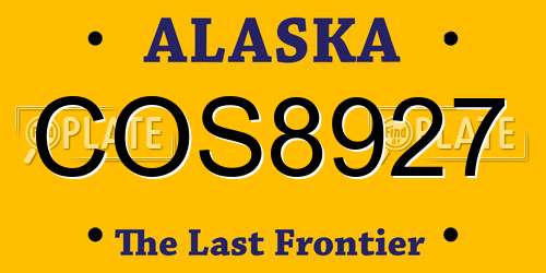 COS8927 Alaska License Plate