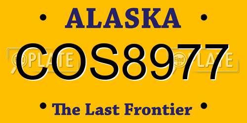 COS8977 Alaska License Plate