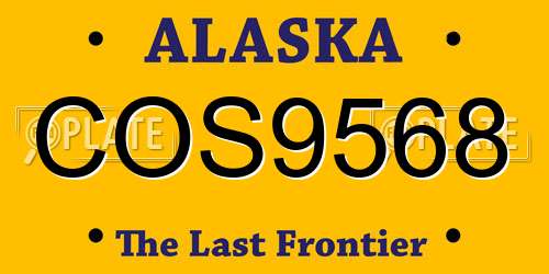 COS9568 Alaska License Plate