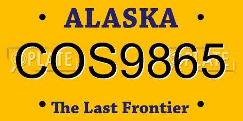 COS9865 Alaska License Plate