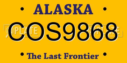 COS9868 Alaska License Plate