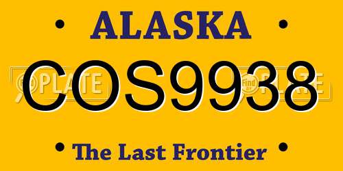 COS9938 Alaska License Plate