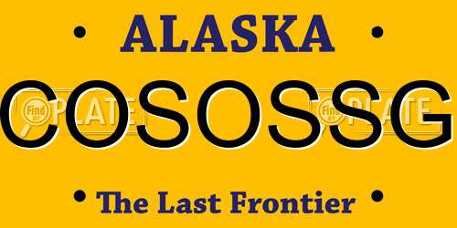 COSOSSG Alaska License Plate