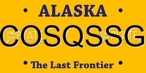 COSQSSG Alaska License Plate